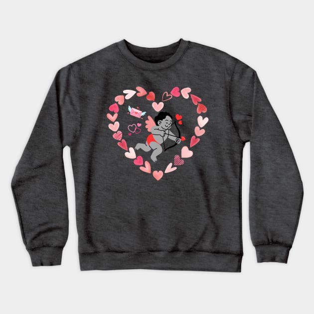 Happy 14 February, Valentine Day Crewneck Sweatshirt by Teesquares